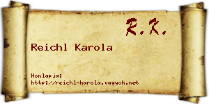 Reichl Karola névjegykártya